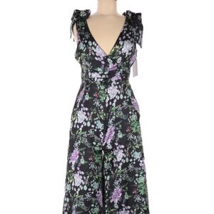 FOXIEDOX FLORAL BLACK SLEEVELESS TINLEY JUMPSUIT